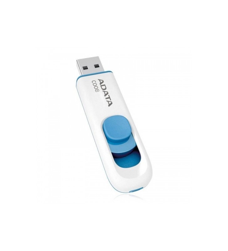 ADATA AC008-32G-RWE Flash USB Adata Classic C008 32GB, retractabil, alb si albastru
