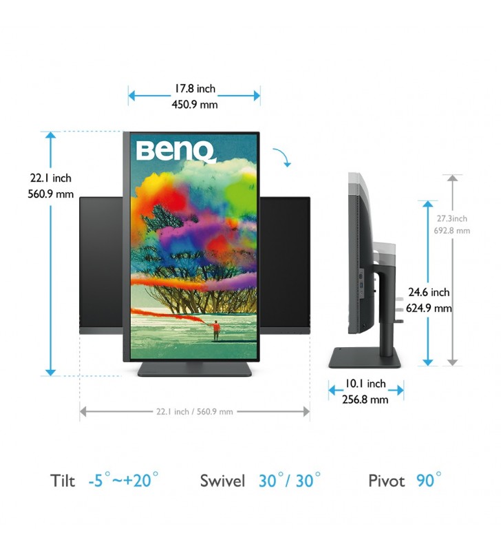 Benq PD2705U 68,6 cm (27") 3840 x 2160 Pixel 4K Ultra HD LED Negru