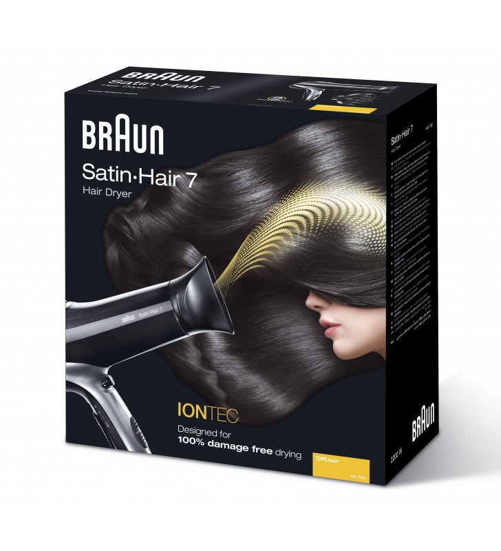 Braun Satin Hair 7 HD 730 2200 W Negru