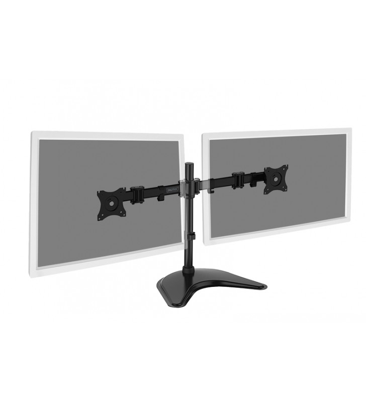 DIGITUS Dual Monitor Desk Stand, 15-27", black max. load 2x8Kg,VESA max100x100