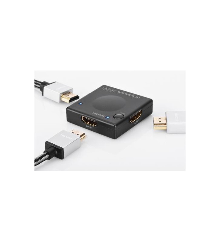 DIGITUS DS-45302 Mini Switch HDMI 2-port, 1920x1080p FHD 3D, HDCP1.3