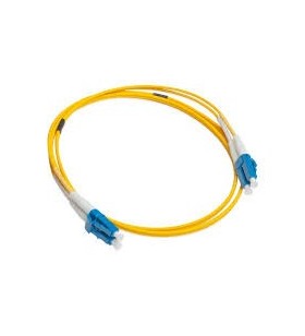 Patch cord | FO | 1 metru | LSZH | Galben | LANmark | Singlemode | Duplex LC-LC | Slimflex