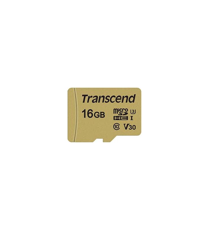 TRANSCEND TS16GUSD500S Memory card Transcend microSDHC USD500S 16GB CL10 UHS-I U3 Up to 95MB/S +adapter