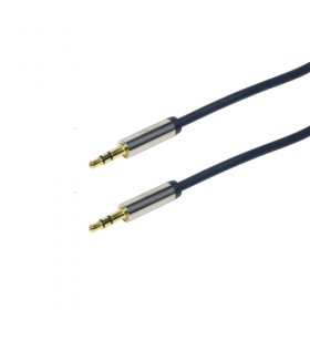 Cablu LogiLink CA10150, Jack 3.5mm - Jack 3.5mm, 1.5m, Blue
