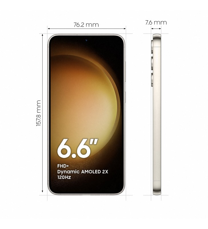 Samsung Galaxy S23+ SM-S916B 16,8 cm (6.6") Dual SIM Android 13 5G USB tip-C 8 Giga Bites 256 Giga Bites 4700 mAh Cremă