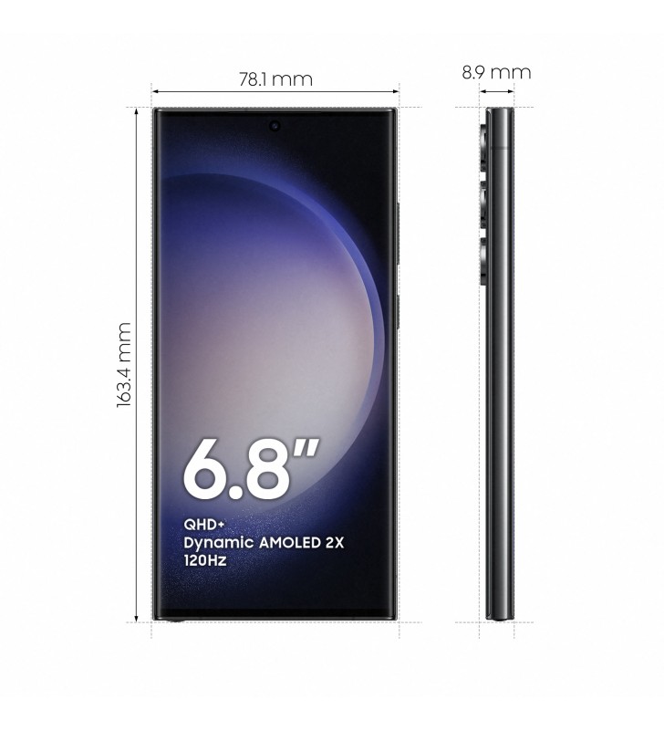 Samsung Galaxy S23 Ultra SM-S918B 17,3 cm (6.8") Dual SIM Android 13 5G USB tip-C 8 Giga Bites 256 Giga Bites 5000 mAh Negru