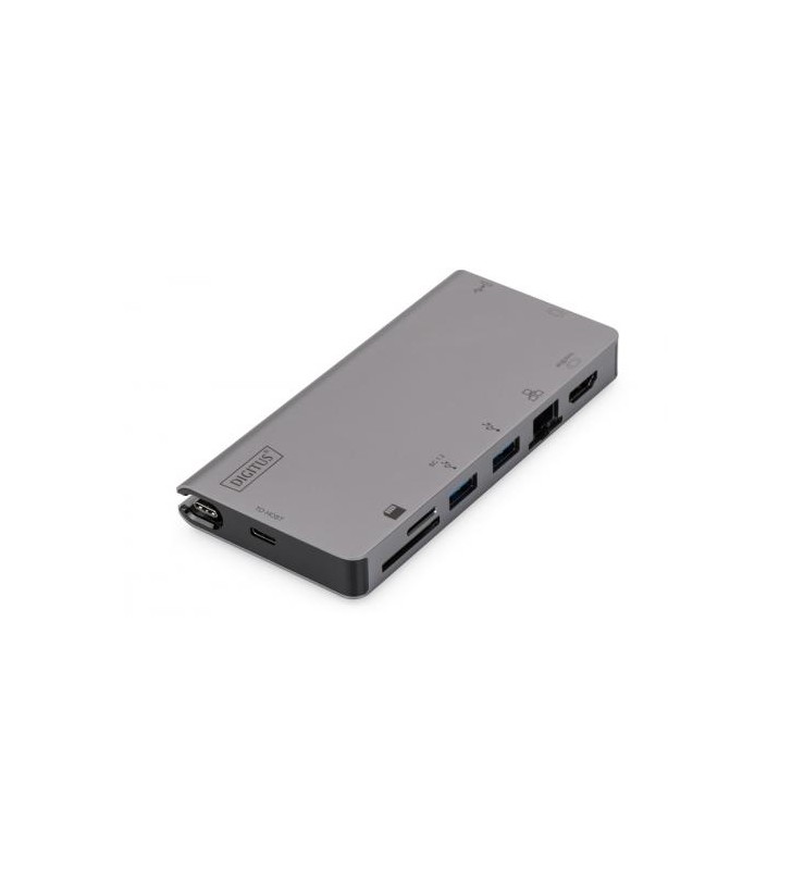 DIGITUS DA-70877 Universal Docking Station USB Type C, 8-port, 4K 30Hz, PD 3.0 HQ aluminium