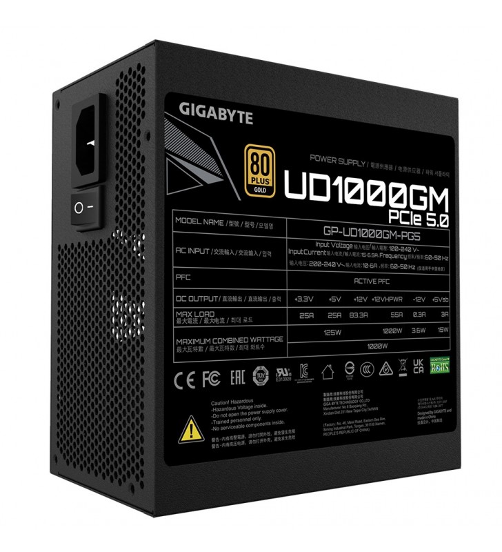 Gigabyte UD1000GM PG5 unități de alimentare cu curent 1000 W 20+4 pin ATX ATX Negru
