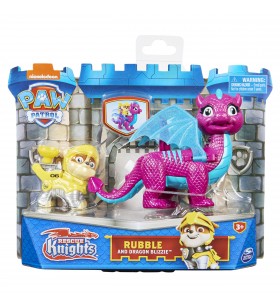 PAW Patrol Rescue Knights Rubble and Dragon Blizzie Action Figures Set