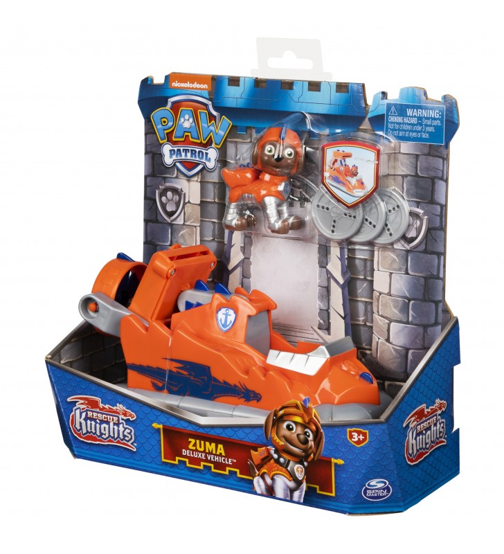 PAW Patrol Rescue Knights Zuma Transforming Toy Car with Collectible Action Figure