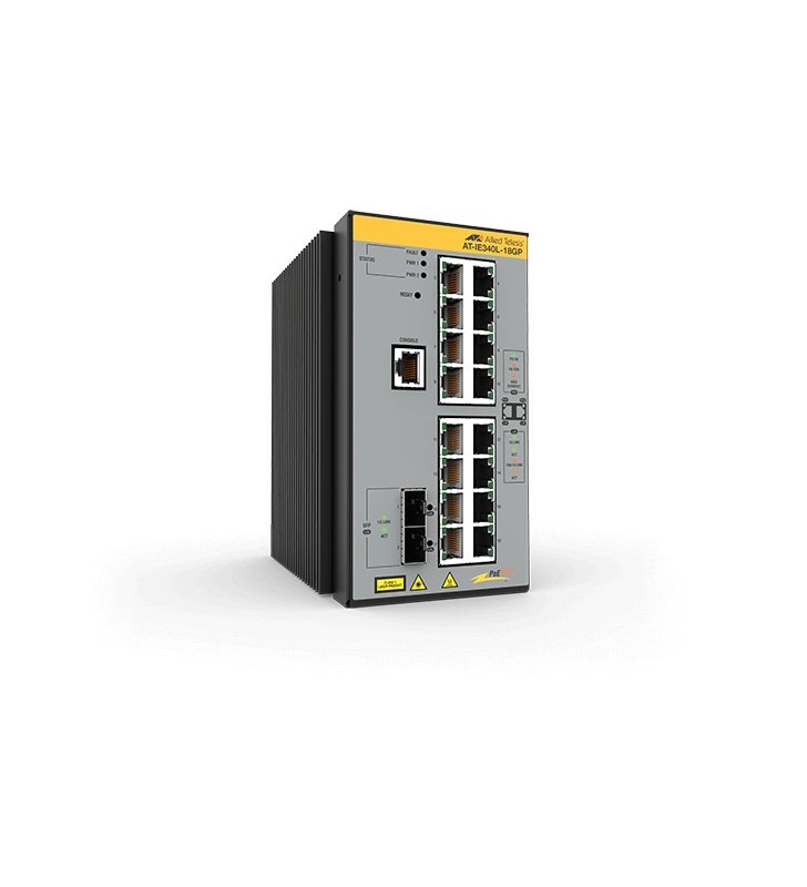 Allied Telesis IE340L-18GP L3 Gigabit Ethernet (10/100/1000) Gri Power over Ethernet (PoE) Suport