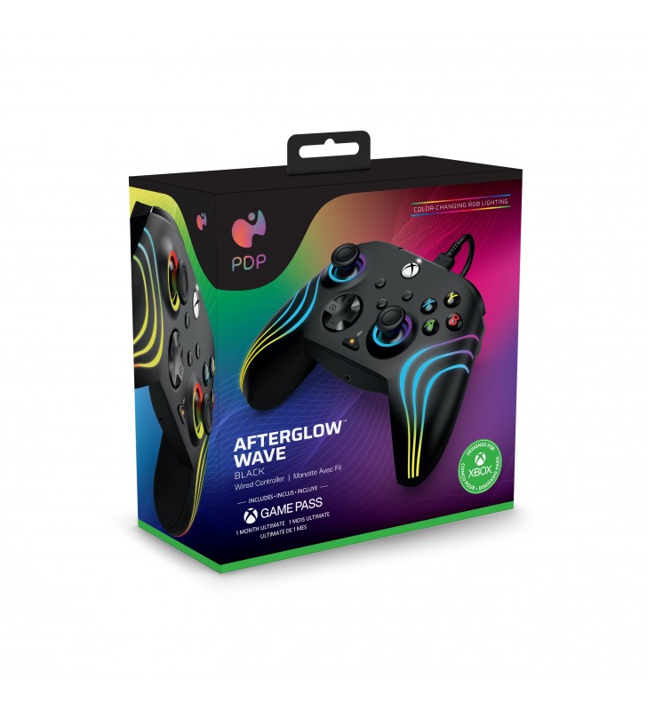 PDP Afterglow Wave Negru USB Gamepad PC-ul, Xbox One, Xbox Series S, Xbox Series X