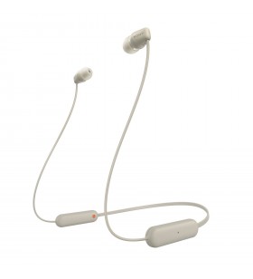 Sony WI-C100 Căști Fără fir În ureche Apeluri/Muzică Bluetooth Bej
