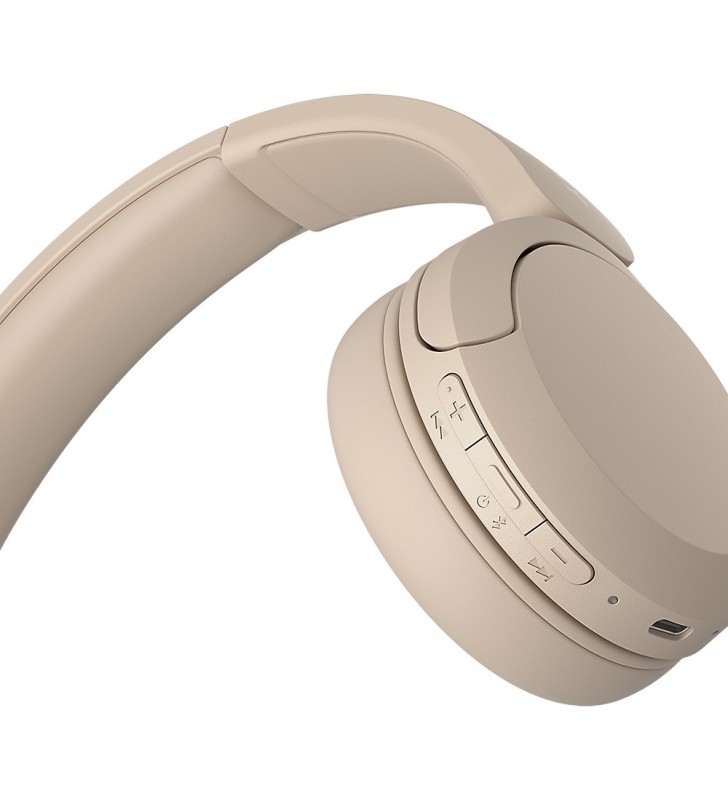 Sony WH-CH520 Căști Fără fir Bandă de fixare pe cap Apeluri/Muzică USB tip-C Bluetooth Stand de încărcare Cremă