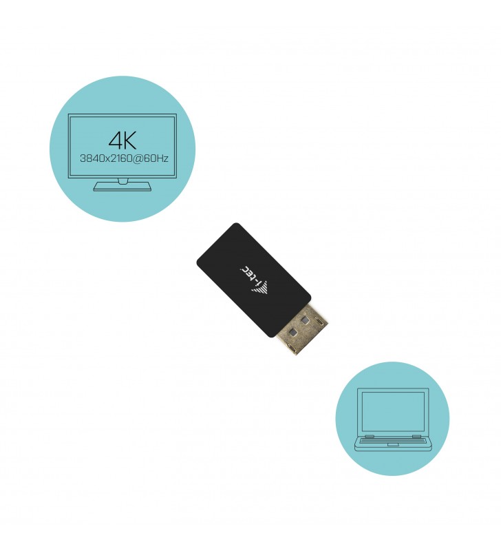 i-tec DP2HDMI4K60HZ cabluri prelungitoare cu mufe mamă/tată DisplayPort HDMI Negru
