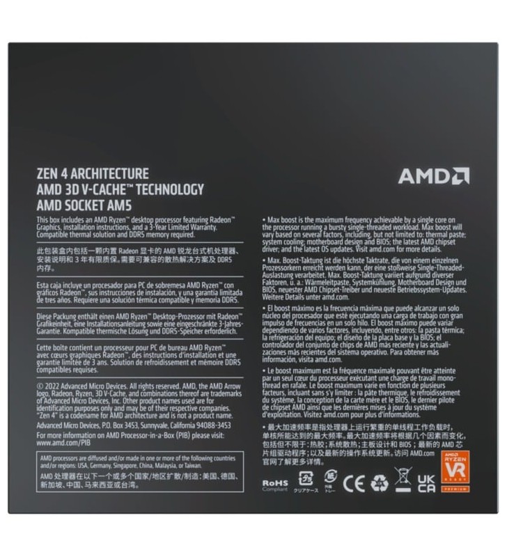 AMD Ryzen™ 9 7900X3D, procesor (versiunea cutie)