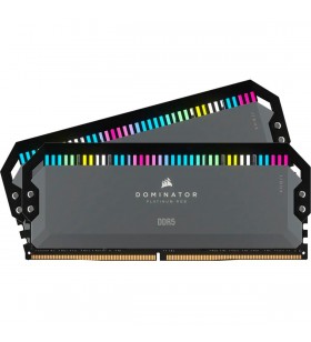 Corsair DIMM 64 GB DDR5-6000 (2x 32 GB) kit dual, memorie (gri, CMT64GX5M2B6000Z30, Dominator Platinium RGB)