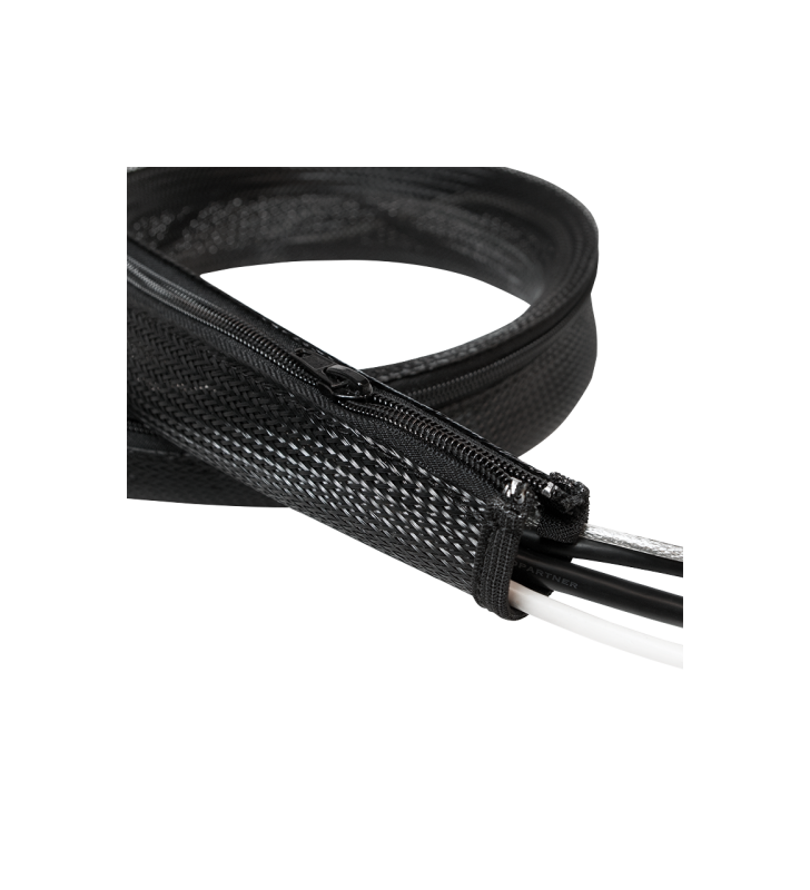 LOGILINK KAB0049 LOGILINK - Organizator flexibil cabluri cu fermoar, negru 2m