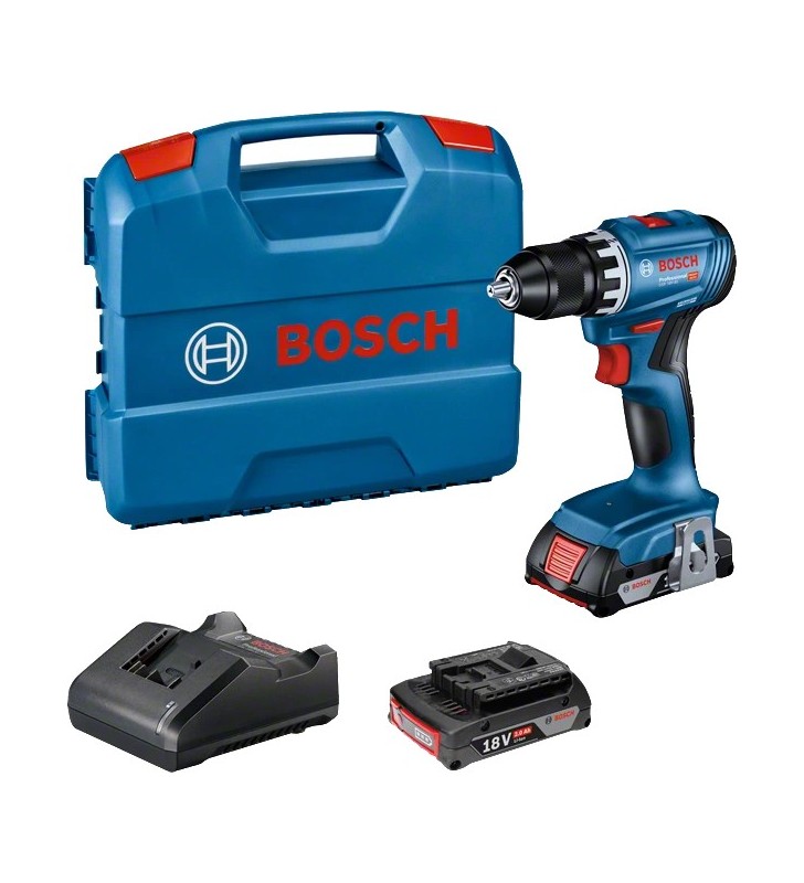 Bosch GSR 18V-45 1900 RPM 900 g Negru, Albastru, Roşu