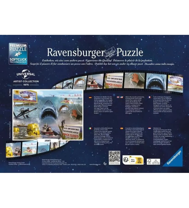 Ravensburger Jaws Puzzle (cu imagine) fierăstrău 1000 buc. Altele