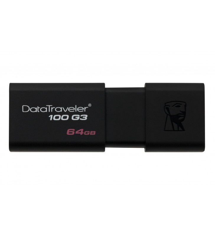 Kingston Technology DataTraveler 100 G3 memorii flash USB 64 Giga Bites USB Tip-A 3.2 Gen 1 (3.1 Gen 1) Negru