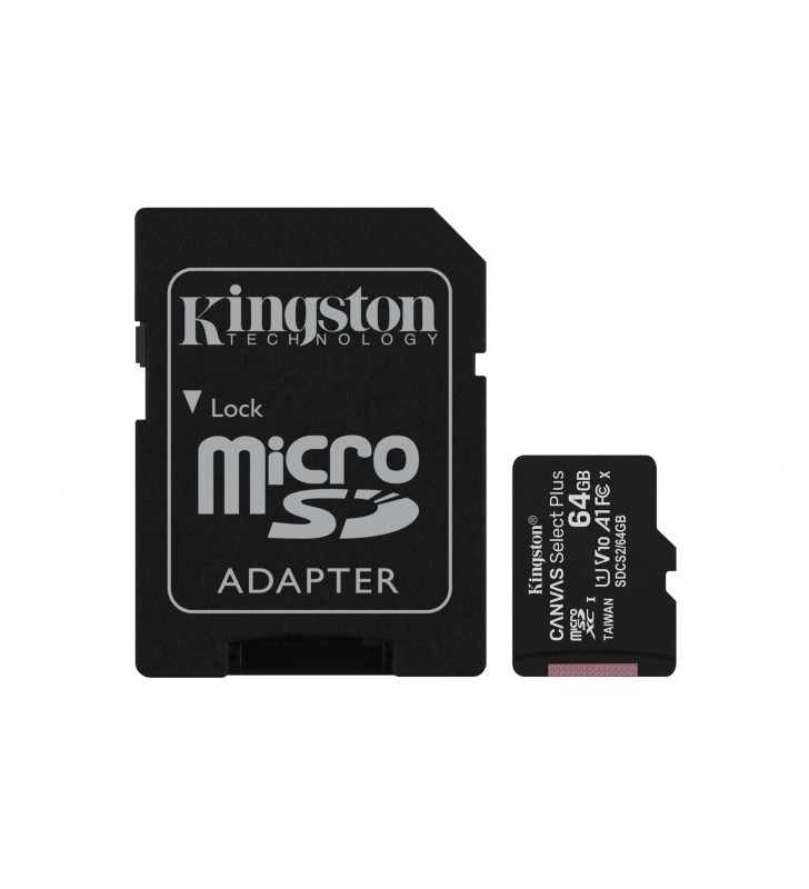 Kingston Technology Canvas Select Plus memorii flash 64 Giga Bites MicroSDXC Clasa 10 UHS-I