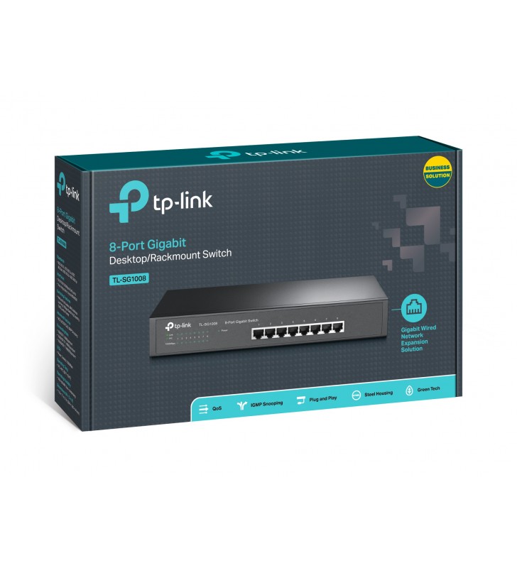 TP-LINK TL-SG1008 switch-uri Fara management Gigabit Ethernet (10 100 1000) Negru