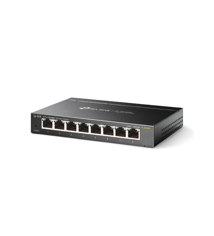 TP-LINK TL-SG108S Fara management L2 Gigabit Ethernet (10/100/1000) Negru