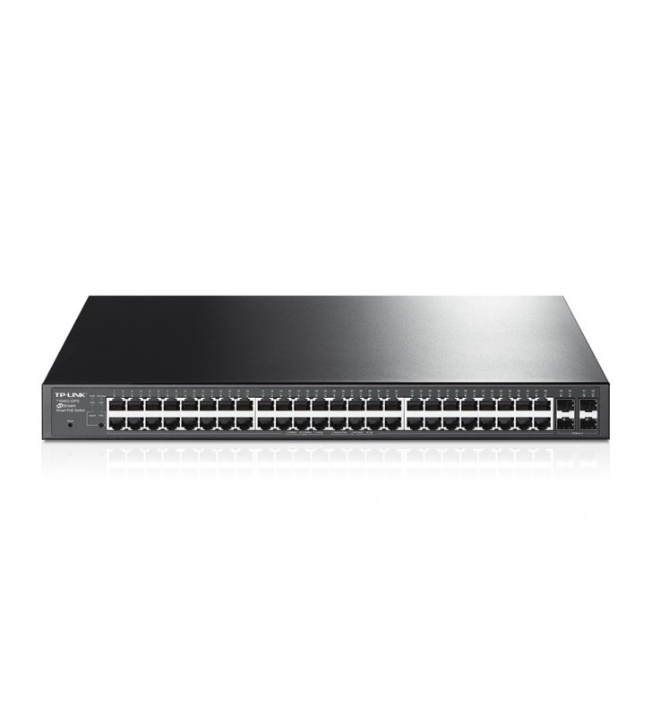 TP-LINK T1600G-52PS Gestionate L2+ Gigabit Ethernet (10/100/1000) Negru 1U Power over Ethernet (PoE) Suport