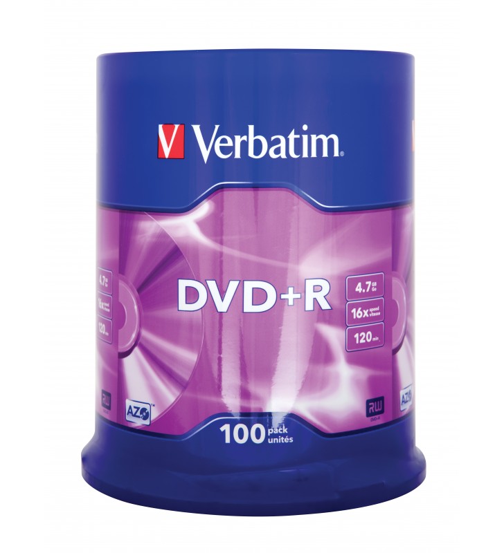Verbatim DVD+R Matt Silver 4,7 Giga Bites 100 buc.
