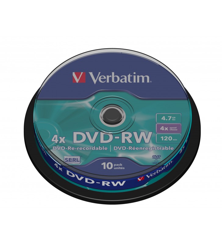 Verbatim DVD-RW Matt Silver 4x 4,7 Giga Bites 10 buc.