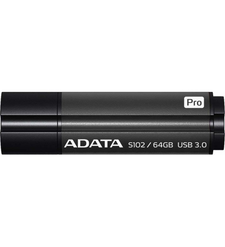 USB 3.1 ADATA  64GB, carcasa din aluminiu, Grey, "S102 Pro" "AS102P-64G-RGY"(include timbru verde 0.01 lei)