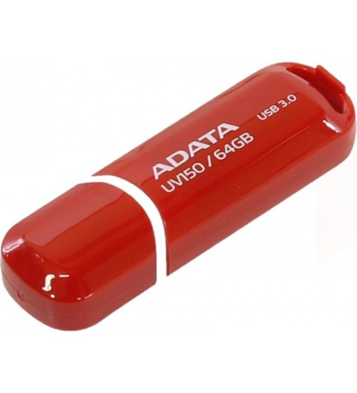 USB 3.1 ADATA  64GB, cu capac, Red, "AUV150-64G-RRD"(include timbru verde 0.01 lei)