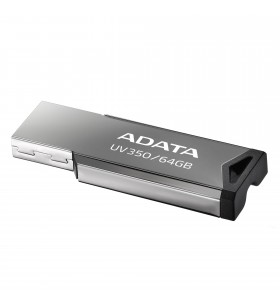 USB 3.2 Gen 1 ADATA  64GB, carcasa metalica, gaura snur, Silver "AUV350-64G-RBK"(include timbru verde 0.01 lei)