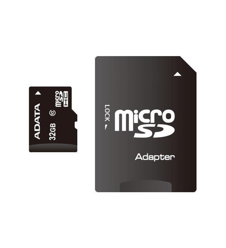 MicroSD ADATA SDHC 32GB (Clasa 10) + adaptor SD, "AUSDH32GUICL10-RA1"