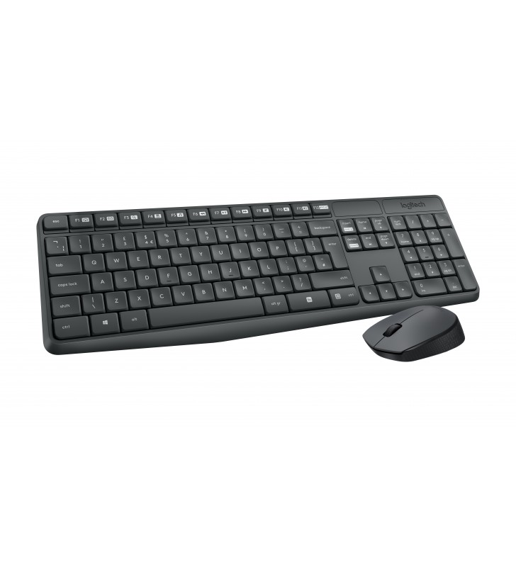 Logitech MK235 tastaturi RF fără fir QWERTY US International Gri