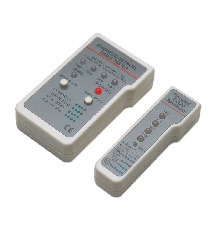 Intellinet 351898 dispozitiv de testare cabluri de rețea Tester cablu UTP STP Gri