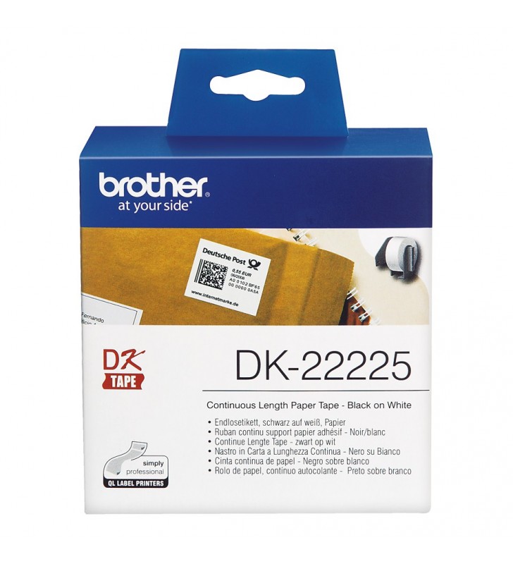 Brother DK-22225 benzi pentru etichete Negru pe alb