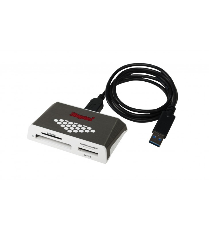 Kingston Technology USB 3.0 High-Speed Media Reader cititoare de carduri Gri, Alb USB 3.2 Gen 1 (3.1 Gen 1)