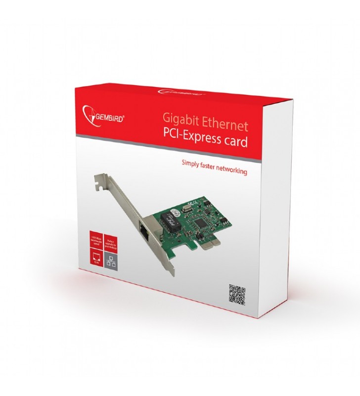 Placa de retea Gembird PCI-Express, chipset Realtek, Gigabit, "NIC-GX1"