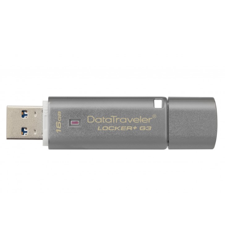 Kingston Technology DataTraveler Locker+ G3 16GB memorii flash USB 16 Giga Bites USB Tip-A 3.2 Gen 1 (3.1 Gen 1) Argint