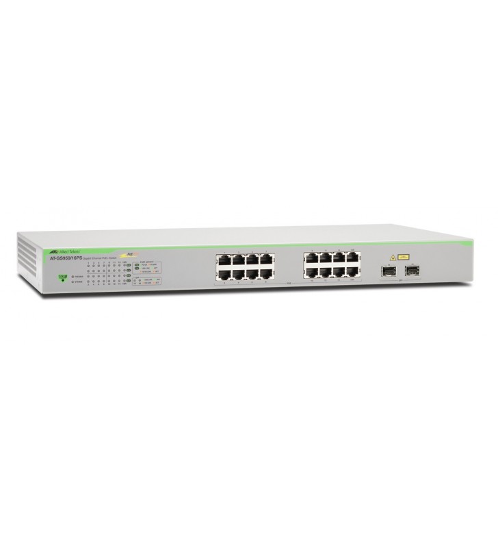 Allied Telesis AT-GS950/16PS-50 Gigabit Ethernet (10/100/1000) Gri Power over Ethernet (PoE) Suport