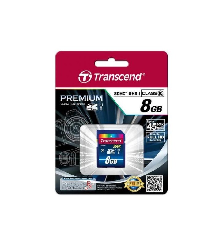 TRANSCEND TS8GSDU1 Transcend - card memorie SDHC 8GB Class10 UHS-I
