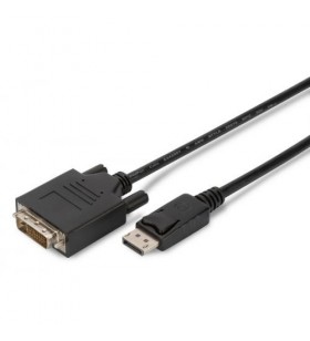 ASM AK-340306-030-S Cable Displayport w/interlock 1080p 60Hz FHD Type DP/DVI-D (24+1) M/M black 3m