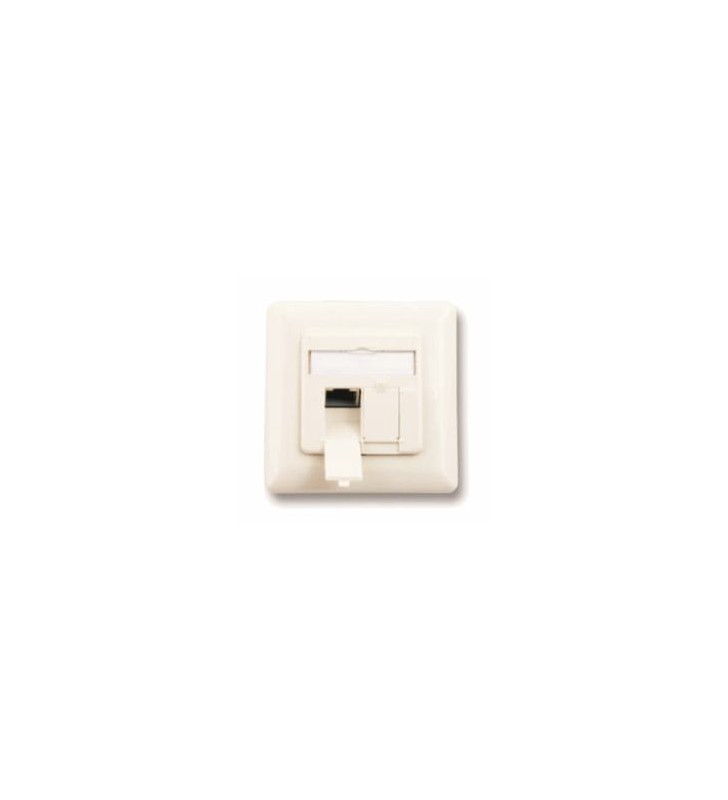 CAT6 CLASS E DATA OUTLET UP/2X RJ45 - SHIELDED - WHITE