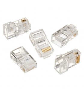 MUFE RJ  45 (100 BUC), solid CAT5 LAN cable, GEMBIRD "LC-8P8C-001/100"