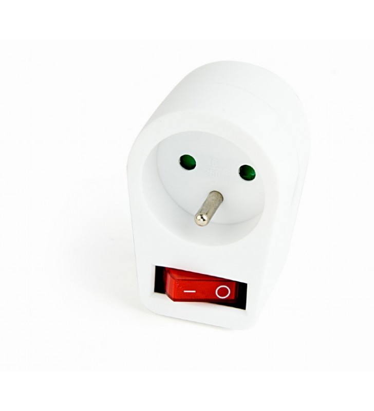 Switchable plug-in French AC socket, white "EG-AC1F-01-W"