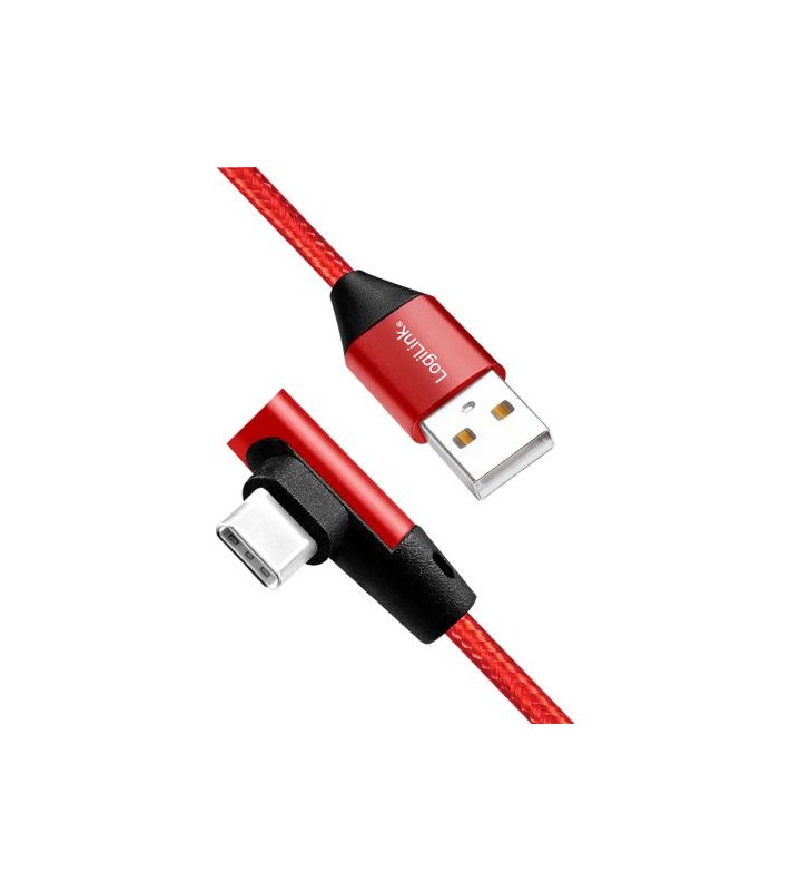 LOGILINK CU0146 LOGILINK - USB 2.0 Cable USB-A male to USB-C (90 angled) male, red, 1m
