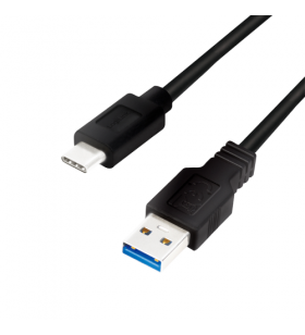 CABLU alimentare si date LOGILINK, pt. smartphone, USB 3.2, USB Type-A (T) la USB Type-C (T),  0.15m, negru, "CU0166"