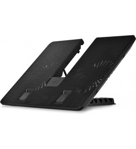 Cooler Pad Deepcool U-PAL notebook 15.6", sita metal, 2 x fan 14cm, 1* USB 3.0, 6 unghiuri de ajustare, design anti-alunecare, black, "U